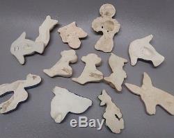12 pc Elzac vintage California Pins Brooch pottery blanks witho catalin bakelite