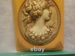 1930's Vintage Bakelite Cameo Pin Butterscotch Large 2 1/2 x 2. Chunky heavy