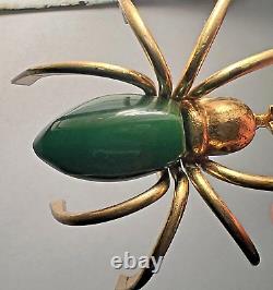 1930s Art Deco GREEN Bakelite Spider Pin