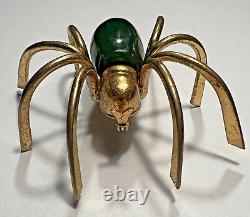 1930s Art Deco GREEN Bakelite Spider Pin