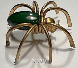 1930s Art Deco GREEN Bakelite Spider Pin