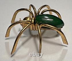 1930s Art Deco GREEN Bakelite Spider Pin