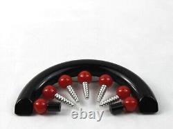 1940s Black and Red Bakelite Brooch Pin Machine Age Geometric