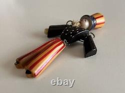 40s Uncle Sam Pin Patriotic Painted Bakelite Articulated Brooch USA 30s VTG