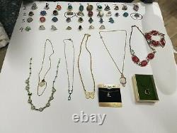 85+ pcs vintage costume jewelry lot antique 2lbs Rhinestone some signed rings