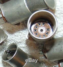 8 NOS BAKELITE CINCH VINTAGE 9 PIN TUBE SOCKETS With ADJUSTABLE SHIELDS 12AX7 6922