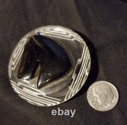 ART DECO BAKELITE & REVERSE CARVED LUCITE Modernist Horse Brooch Pin Vintage