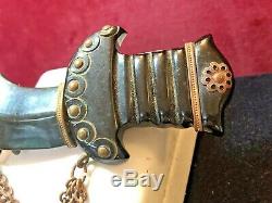 Antique Bakelite Sword Pin 1930's Chain Drop Simitar Genuine Authentic