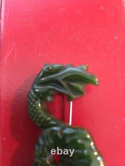 Antique Vintage Carved Dragon Bakelite Pin Brooch Figural Rare Estate Piece