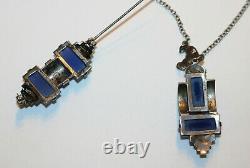 Art Deco Jewelry Bakelite And Silver Necklace & Matching Pin Bengel Lower Price