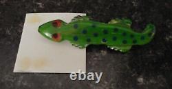 Artisan Bakelite Lizard Reptile Pin & Brooch Green Signed & Authentic