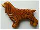 Authentic Vintage Bakelite Pin-Springer Spaniel Dog Carved Overdye