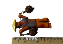 Awesome Collectible Bakelite figural Asian Bushel carrier brooch STKBKL371