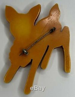 Bakelite Bambi Brooch Martha Sleeper Butterscotch Bakelite Pin Vintage Disney