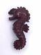 Bakelite Fantastic Seahorse Pin In Maroon Mint Condition (c1269)