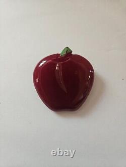 Bakelite Large Fruit Red Apple Brooch