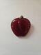 Bakelite Large Fruit Red Apple Brooch