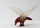Bakelite Lucite Brooch Pin Winged Bird Back Carved Figural Art Deco Vintage