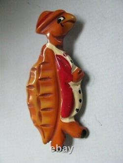 Bakelite Martha Sleeper Whimsical Turtle Pin Brooch 3 Vintage