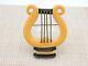 Bakelite Tested Large Butterscotch Yellow Lyre Harp Music Brooch Pin