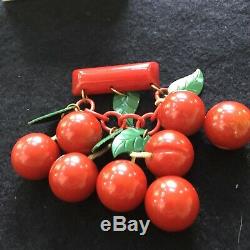 Bakelite vintage cherry pin