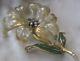 Beautiful Molded Celluloid Or Lucite Huge Vintage Flower Pin Brooch