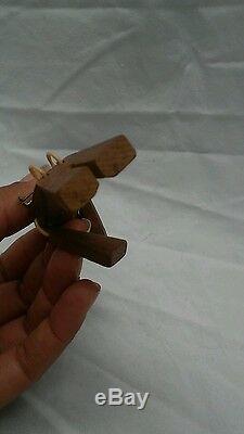 Beautiful vintage carve bakelite wood soldier pin brooch