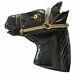 Black BAKELITE Horse Head Wearing Bridle Equestrian Vintage Pin Brooch 3 Inches