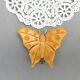 Butterscotch Bakelite Butterfly Clip Dress Fur Pin Vintage 2 1/2 Mid Century
