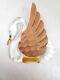 Charming Vintage 1940s Carved Lucite And Wood Swan Pin