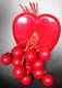 Cherry Red BAKELITE Heart With Dangling Beads Vintage Pin Brooch