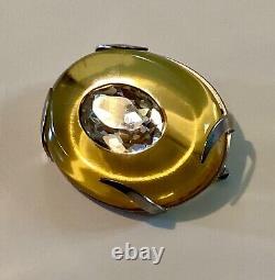 Collectible Rare Large Genuine Bakelite Estate Brooch in Apple Juice