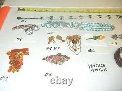 EXC LOT of 11 VTG Jewelry PCS NECKLACES, PINS, HASKELL, PENNINO, BAKELITE