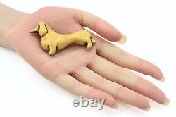 Fabulous Martha Sleeper Book Piece Bakelite Dachshund Dog Pin Brooch