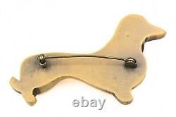 Fabulous Martha Sleeper Book Piece Bakelite Dachshund Dog Pin Brooch