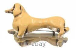 Fabulous Martha Sleeper Book Piece Bakelite Dachshund Dog Pin Brooch