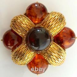 Gorgeous CADORO Signed Vintage Bakelite Faux Tortoise Shell Brooch, Pin, Jewelry