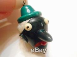 HARDEST TO FIND Bakelite VINTAGE 1940 Celluloid WITCH HEAD Zipper Pull PIN CHARM