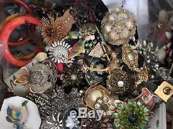 HUGE Lot of Brooches/Pins 20+ lbs Estate Fresh Unsearched Vtg/Mod Bakelite