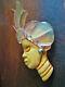 HUGE RARE VINTAGE 30s-40s BAKELITE & LUCITE EXOTIC TURBAN LADY FACE FIGURAL PIN