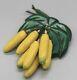 Huge Vintage 1930s Seven Dangling Bananas From Leaves Carved Bakelite Brooch Pin
