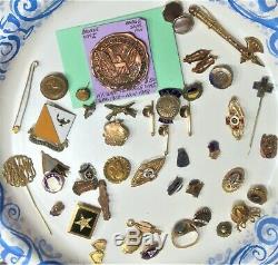 LOT 45 ITEMS Vintage 14K-10K GOLD Sterling Jewelry RING Pins etc $1200.00 VALUE