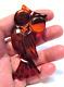 Large Vintage Amber Bakelite Owl Pin Brooch 1 1/4 X 3 Inches