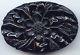Large Vintage Deep Carved Black Bakelite Floral Pin Brooch