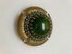 Large Vintage Signed'cadoro' Green Domed Pin Brooch
