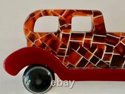 Lea Stein Paris Vtg Limousine Car Auto Mosaic Brooch Pin Signed Plastic Bakelite