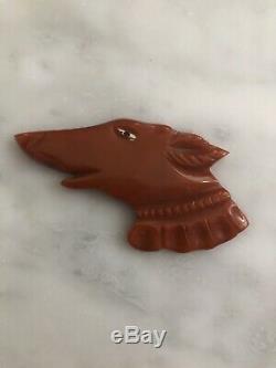 Lot of VTG Bakelite Pieces for Brooches/ Pins Bird, Dog, Pear, Mother Carved WOW