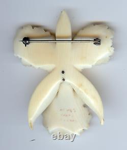 Ming's Honolulu Hawaii Vintage Carved Orchid Flower Pin Brooch