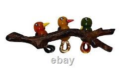 Pin Bakelite SLEEPER MARTHA RARE Brooch Vintage Birds on Branch Missing 1 Beak
