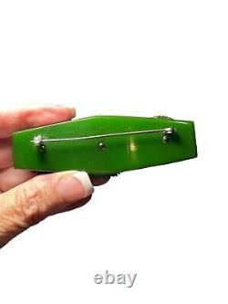 RARE Bakelite 1930's Green Floral Brooch